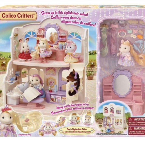 Calico critters’ Pony’s Stylish Hair Salon dollhouse set with figure & accessor - Picture 2 of 6